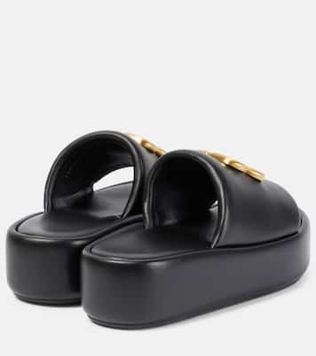 Rise BB leather platform slides | Balenciaga