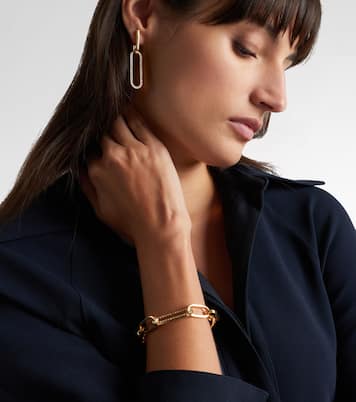 Link 18kt gold hoop earrings with diamonds | Bucherer Fine Jewellery