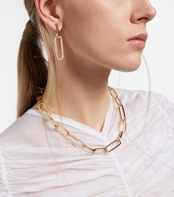 Link 18kt gold hoop earrings with diamonds | Bucherer Fine Jewellery