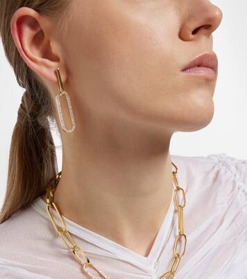 Link 18kt gold hoop earrings with diamonds | Bucherer Fine Jewellery