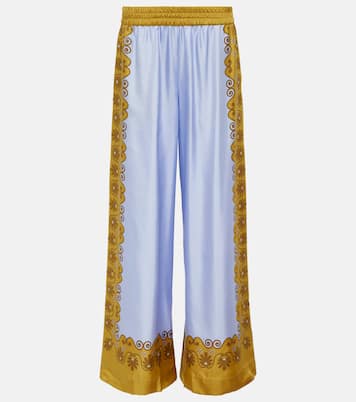 Printed silk twill palazzo pants | La DoubleJ