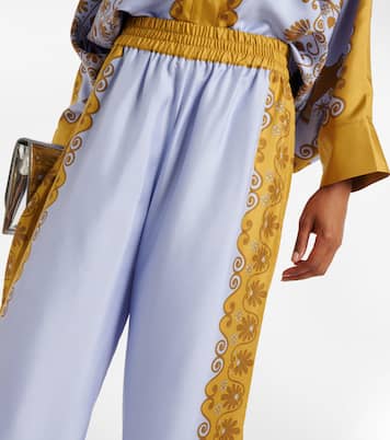 Printed silk twill palazzo pants | La DoubleJ