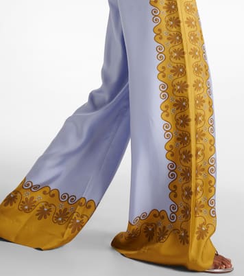 Printed silk twill palazzo pants | La DoubleJ