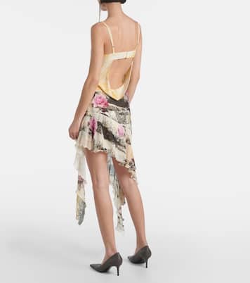 Asymmetric printed crêpe minidress | Acne Studios