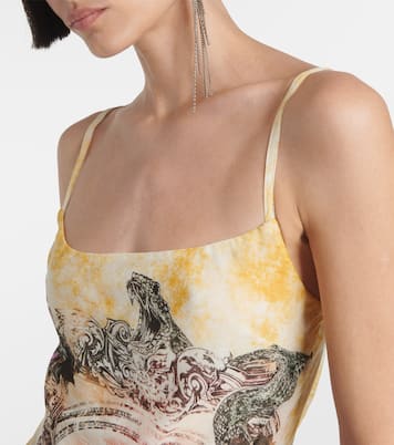 Asymmetric printed crêpe minidress | Acne Studios