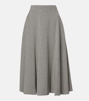 Jupe midi en laine mélangée à carreaux | Dolce&Gabbana
