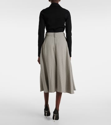 Jupe midi en laine mélangée à carreaux | Dolce&Gabbana
