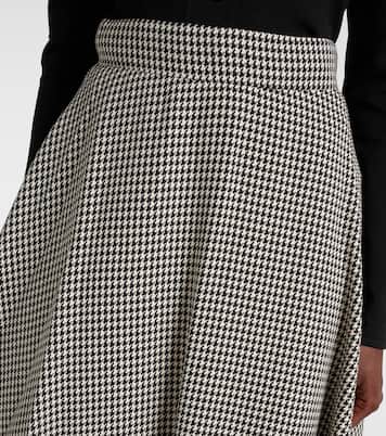 Jupe midi en laine mélangée à carreaux | Dolce&Gabbana