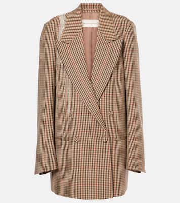 Embellished checked wool blazer | Dries Van Noten