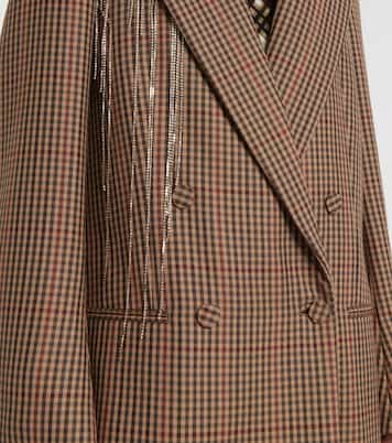 Embellished checked wool blazer | Dries Van Noten