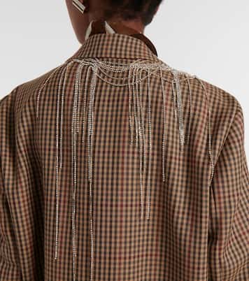 Embellished checked wool blazer | Dries Van Noten