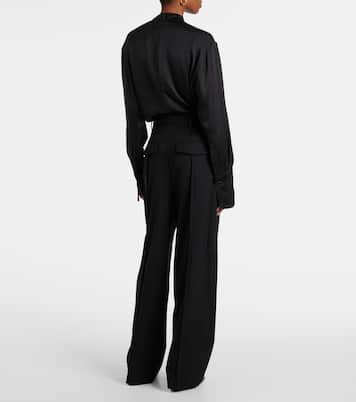 x RHW Web wool wide-leg pants | Wardrobe.NYC