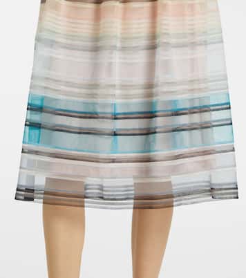 Jupe midi rayée en tulle | Susan Fang