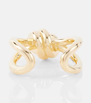 Bottega Veneta Gold Plated Sterling Silver Ring Size 17 (8