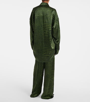 Camicia oversize Cocoon in raso con stampa | Balenciaga