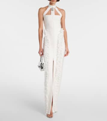 X Chistopher Kane Maxikleid mit Spitze und Kristallen | Self-Portrait