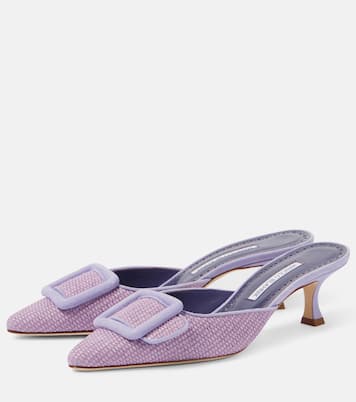 Mules Maysale 50 en raphia | Manolo Blahnik