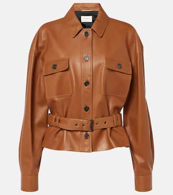Giacca in pelle Saharienne cropped | Saint Laurent