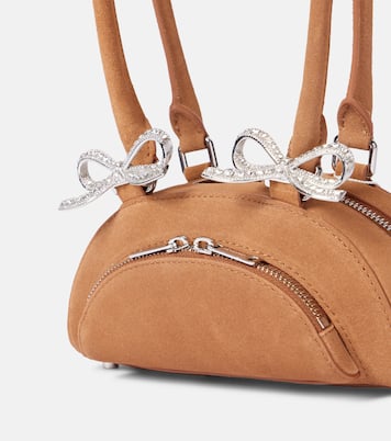 Borsa a spalla in suede con cristalli | Self-Portrait