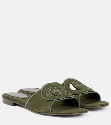 Pantoletten Interlocking G GG aus Canvas | Gucci