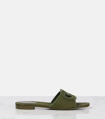 Pantoletten Interlocking G GG aus Canvas | Gucci