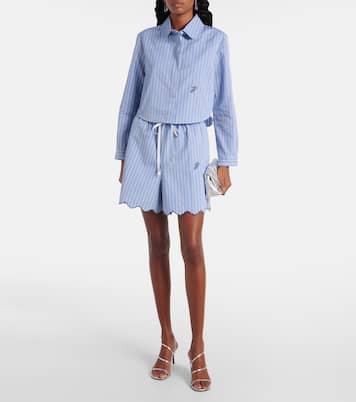 Bengal stripe cropped poplin shirt | Patou