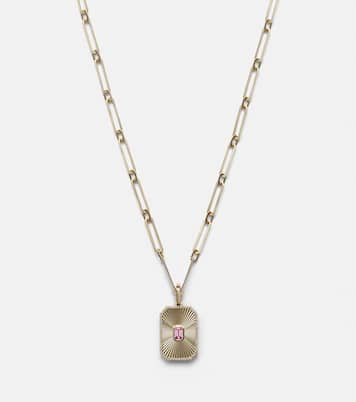 Radiant Deco 18kt 골드 사파이어 다이아몬드 펜던트 네크리스  | Shay Jewelry