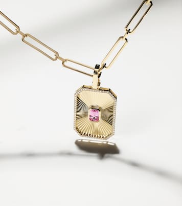 Radiant Deco 18kt 골드 사파이어 다이아몬드 펜던트 네크리스  | Shay Jewelry