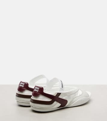 Gymnasium leather-trimmed thong sandals | Miu Miu