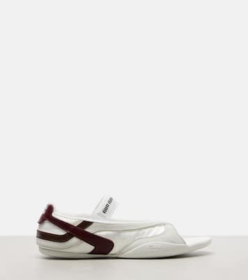 Gymnasium leather-trimmed thong sandals | Miu Miu