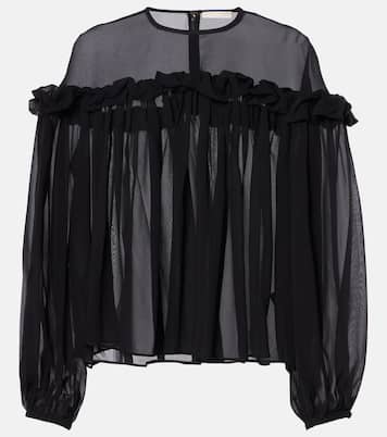 Peggy ruffled silk georgette blouse | Ulla Johnson