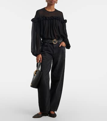 Peggy ruffled silk georgette blouse | Ulla Johnson