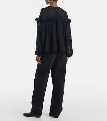 Peggy ruffled silk georgette blouse | Ulla Johnson