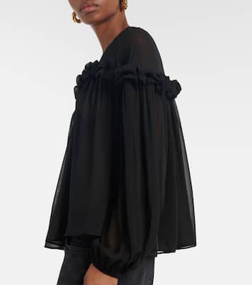 Peggy ruffled silk georgette blouse | Ulla Johnson