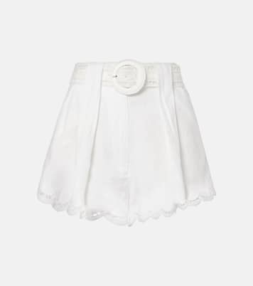 Shorts de lino con bordado inglés | Farm Rio