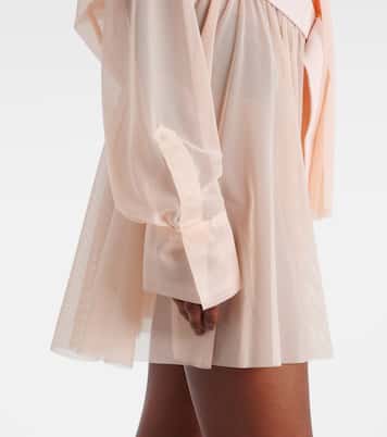 Abito corto in chiffon con fiocco | Norma Kamali
