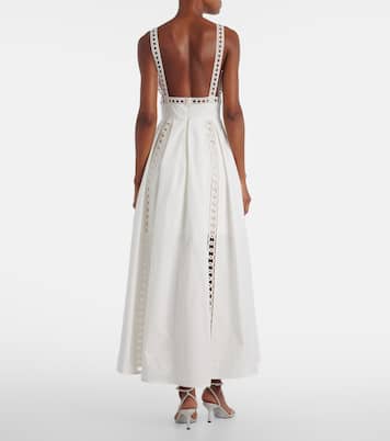 Robe midi brodée en coton mélangé | Elie Saab