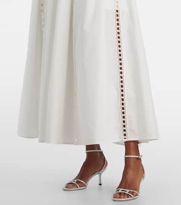 Robe midi brodée en coton mélangé | Elie Saab
