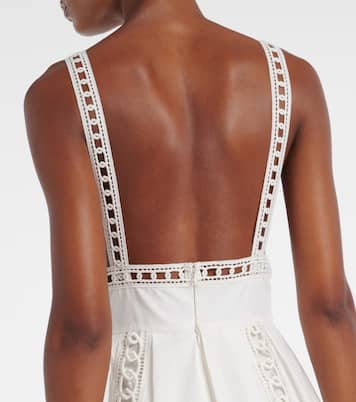 Robe midi brodée en coton mélangé | Elie Saab