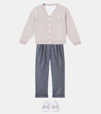 Embroidered cashmere cardigan | Brunello Cucinelli Kids