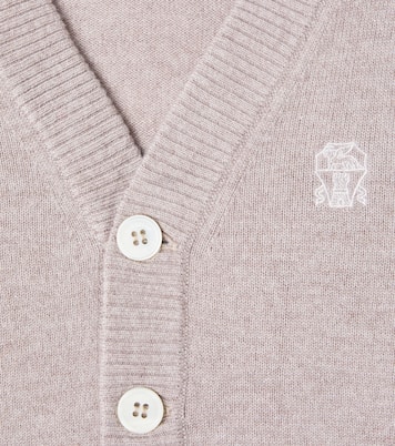 Embroidered cashmere cardigan | Brunello Cucinelli Kids