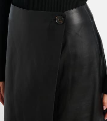 Leather midi skirt | Yves Salomon