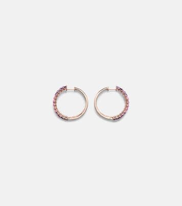 18kt rose gold hoop earrings with sapphires and amethysts | Shay Jewelry