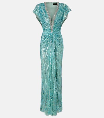 Vestido de fiesta Lacie fruncido y adornado | Jenny Packham