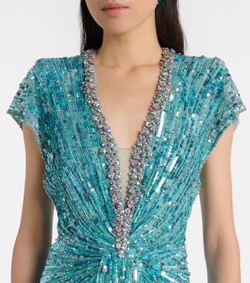 Vestido de fiesta Lacie fruncido y adornado | Jenny Packham