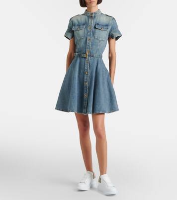 Belted denim shirt dress | McQueen