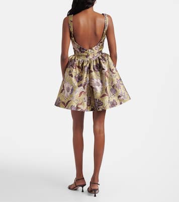 Citron Flounce floral minidress | Alémais