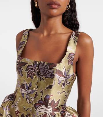 Citron Flounce floral minidress | Alémais