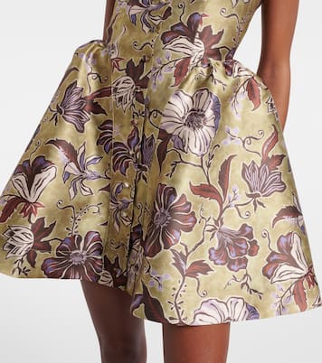 Citron Flounce floral minidress | Alémais