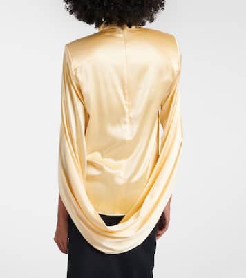 Draped silk-blend satin top | Mugler